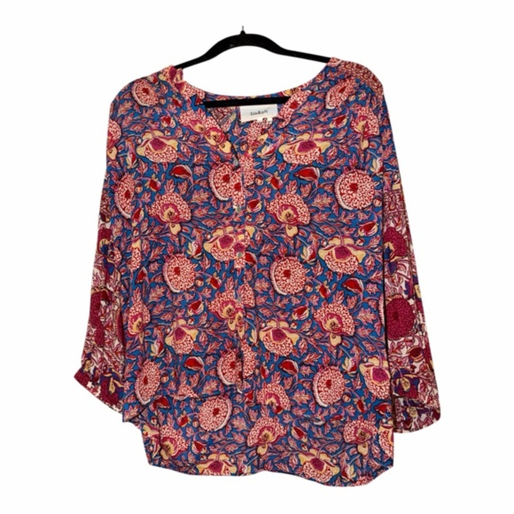 ba&sh Floral Button-Front Blouse